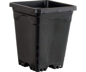 Active Aqua 6"x6" Square Black Pot, 8" Tall, 50 per case