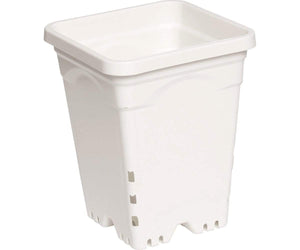 Active Aqua 7"x7" Square White Pot, 9" Tall, 50 per case