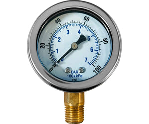 Dilution Solutions / Dosatron Pressure Gauge 0-100 PSI 1/4" Mount